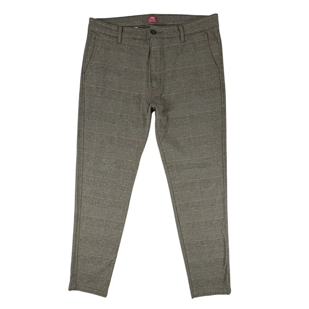 Levis XX Chino Standard Taper Pants Mens 36x34 Brown Glen Plaid 85226-0186